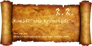 Komjáthy Krisztián névjegykártya
