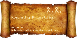 Komjáthy Krisztián névjegykártya